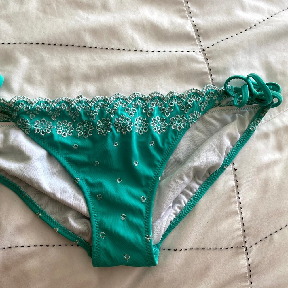 Turquoise String Bikini Bottom - Picture 3 of 3